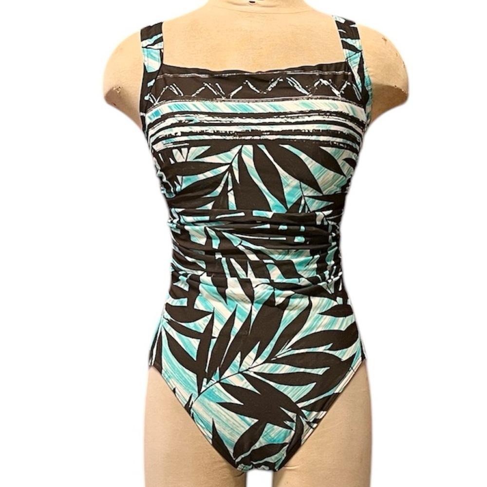 Miraclesuit Swimsuit Tropical Leaf Print One Piece 10